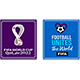 Écusson FIFA (Bleu) + Coupe du monde 2022 (Violet)